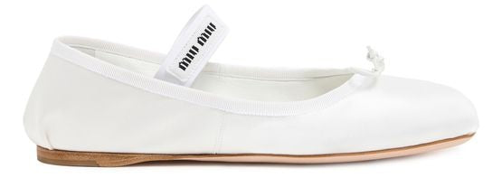 MIU MIU サテン フラット バレリーナシューズ - Image 1