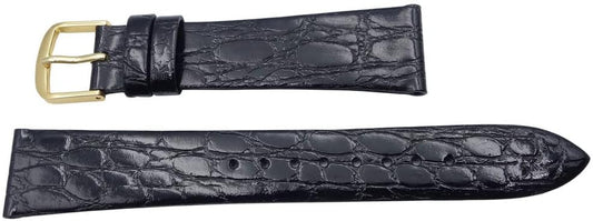 Seiko Watch Band, 0.8 inches (20 mm), DAP9 Cowhide Crocodile Embossed Black, Men's