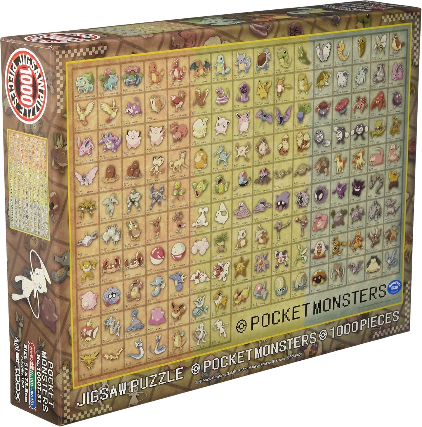 ENSKY Pokemon Picture Book No. 001 - No. 151, 20.1 x 29.9 inches (51 x 73.5 cm), Jigsaw Puzzle, 1000 Pieces, JIGSAW PUZZLE 1000T-31, Ages 6 and Up