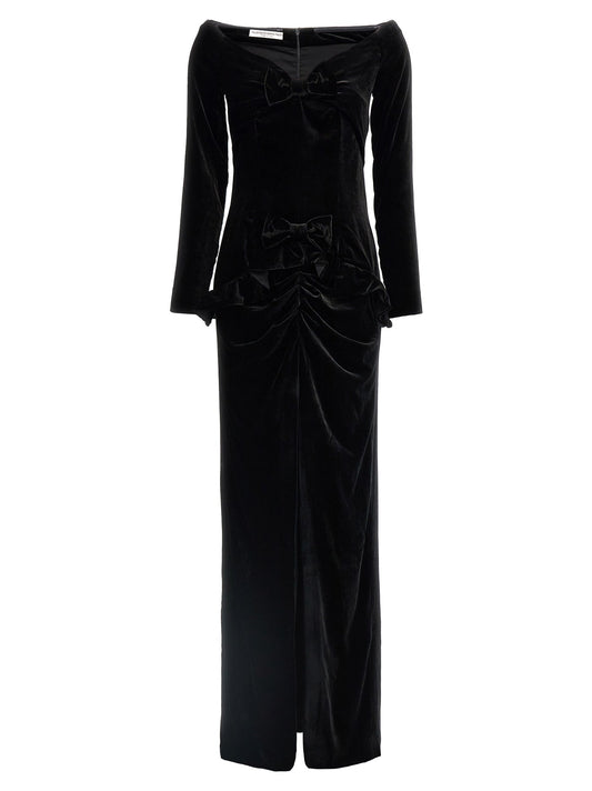 Alessandra Rich アレッサンドラリッチベルベットは肩のドレスから - Image 1