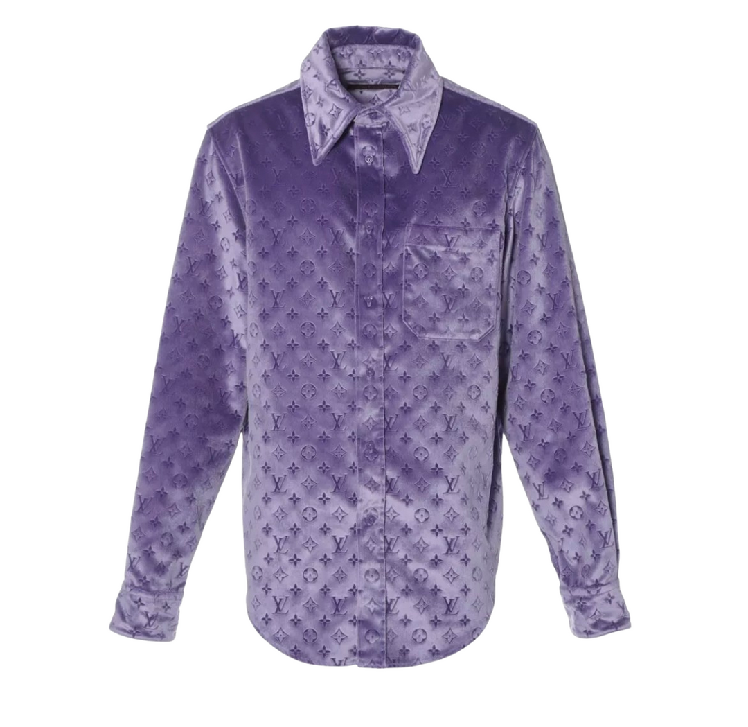 LOUIS VUITTON 'PURPLE' VELVET MONOGRAM SHIRT