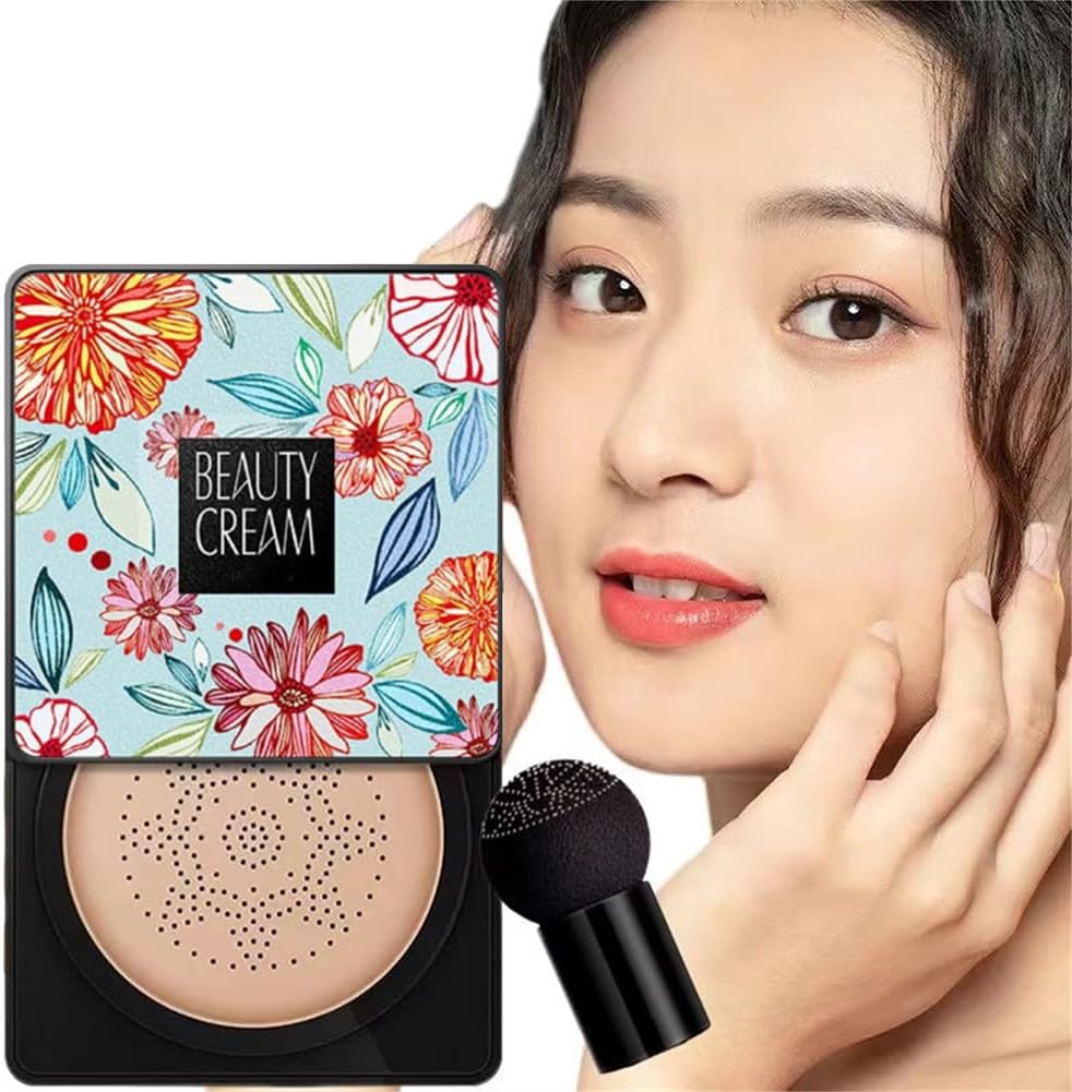 VENZEN BEAUTY CREAM Cushion Foundation, Whitening, Shiny, Moisturizes Skin, Bright, 6 in 1 Cover in 1 Moment, Provides Moisturizing Dry Skin and Keeps Your Skin Smooth and Shiny for a Long Time! 02#