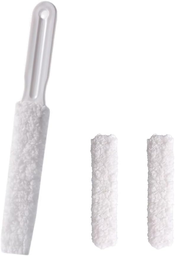 Air Conditioner Brush, 2 Replacement Heads Included, Air Conditioner Cleaning Brush, Fan, Air Vent Louver, Dust Removal, Ventilation Fan, Drain Outlet, Window, Sash, Kitchen, White