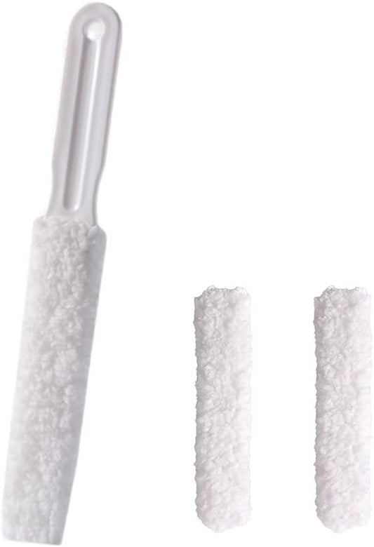 Air Conditioner Brush, 2 Replacement Heads Included, Air Conditioner Cleaning Brush, Fan, Air Vent Louver, Dust Removal, Ventilation Fan, Drain Outlet, Window, Sash, Kitchen, White
