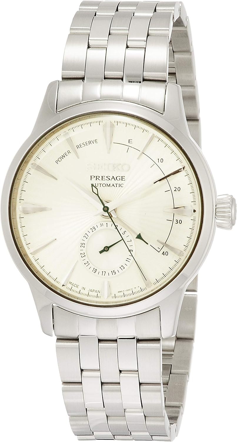 [セイコーウォッチ] 腕時計 プレザージュ シルバー文字盤 ボックス型ハードレックス シースルーバック SARY129 メンズ シルバー