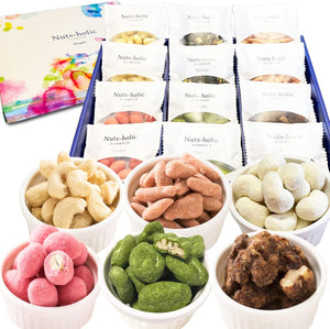 Nuts-holic Assorted Nuts, 6 Types x 2 Bags Assortment (12 Total), Sweets, Strawberry Chocolate, Matcha Pecans, Black Truffle Salt Cashews, Cheese Cashews, Brown Sugar Walnuts, Shrimp Salt Almonds,