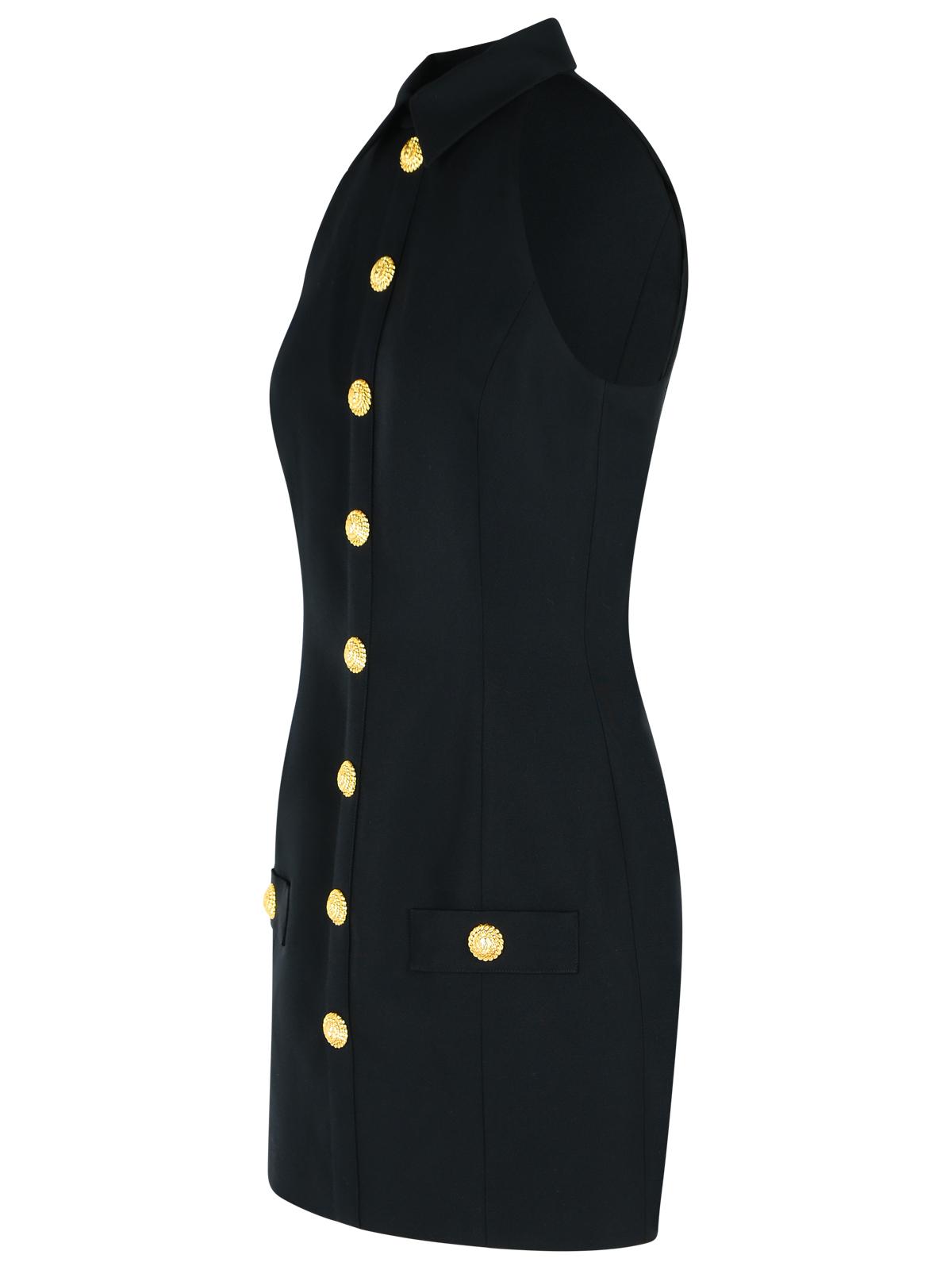 Balmain バルメインブラックバージンウールショートドレス - Image 1