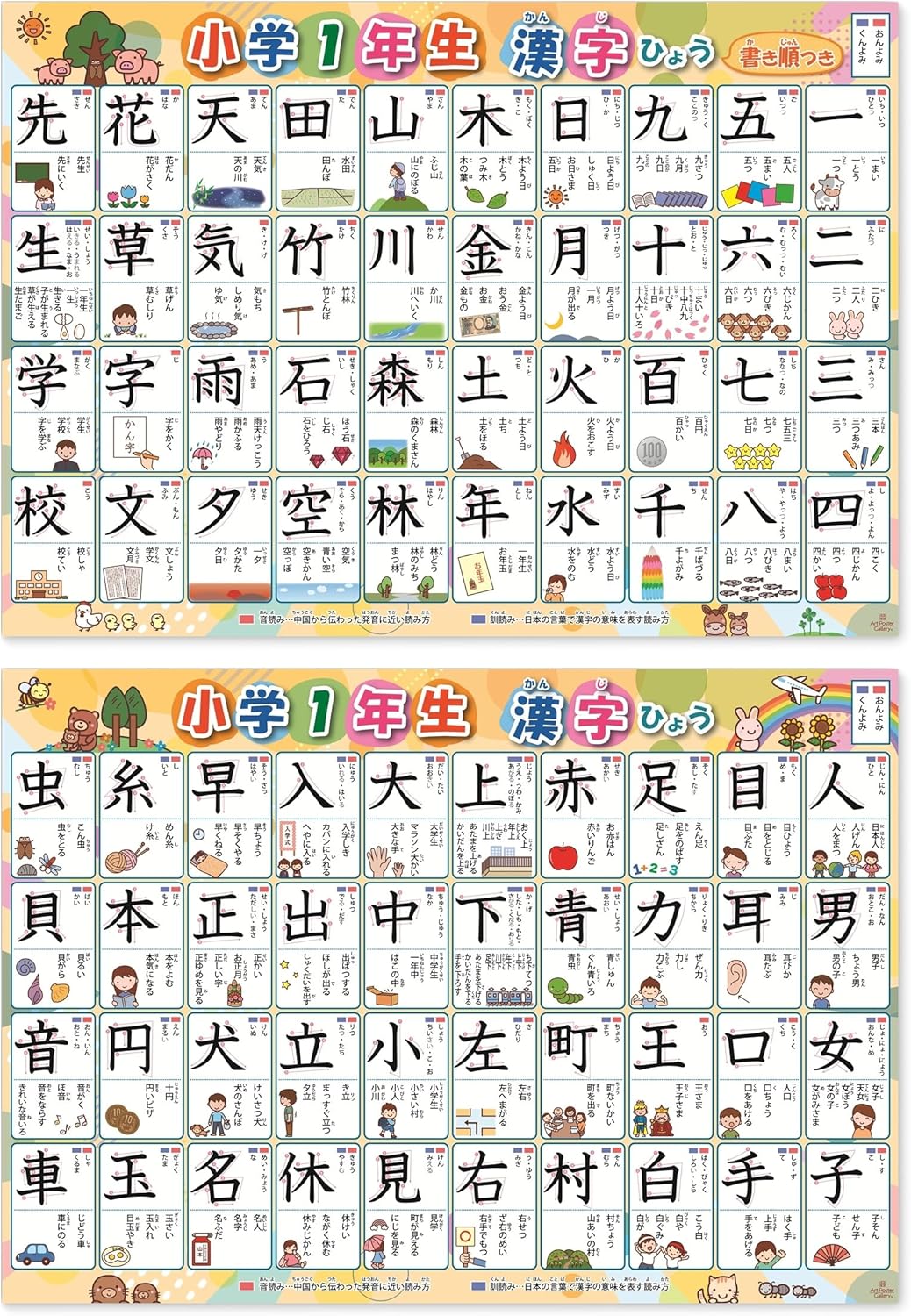 Kanji 1st Grade 2 Piece Set Bath Toy Educational Learning Toy Symbol