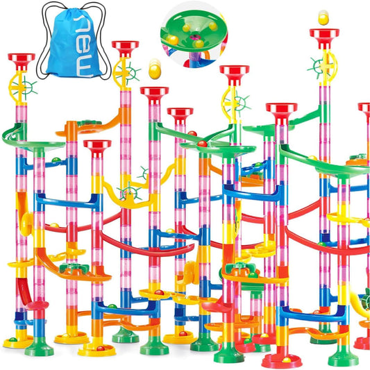 312-Piece Bead Coaster Educational Toy Slope Looping Set for Kids DIY Building Blocks Indoor Play for Boys Girls Birthday Gift Marble Rolling Toy Blocks