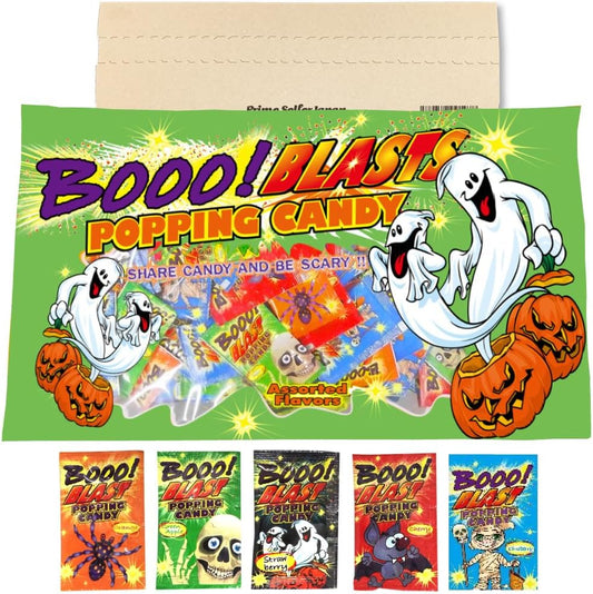 Halloween Popping Candy Mixed Bag, 5 Types, Approx. 100 Bags, PSJBOX Cracking Candy, Cracking Candy, Individual Packaging, Assorted Candy