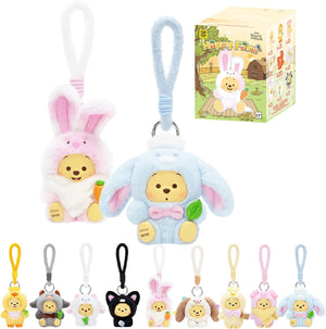 TOP TOY Disney Winnie the Pooh Happy Farm Plush Pendant Series [1 Piece] Blind Box Figure Plastic Model Premium Toy Soft Vinyl Birthday Present Winnie the Pooh Character Collector