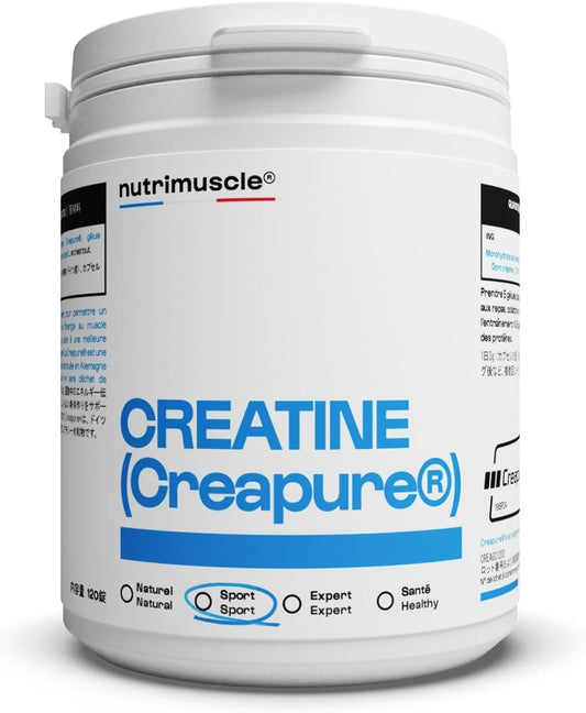 Creatine Monohydrate Creapure Capsule Nutrimuscle 120 Capsules Nutrimuscle Creapure Creatine Monohydrate Capsule Supplement Purity 99.99%+ Muscle Strength Training