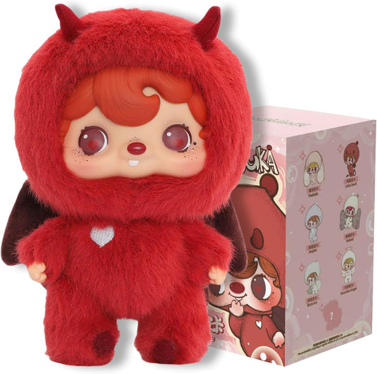 52TOYS BLINDBOX "POUKA POUKA" Vinyl Face Plush Vinyl Plush Collection Doll Blind Box Tredding Figure Muffuffy Painted Plush Soft Vinyl Doll Great Gift for Kids Collectors Birthday Christmas 16cm (1