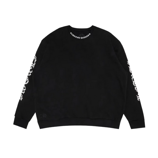 CHROME HEARTS 'NECK LOGO' BLACK CREWNECK