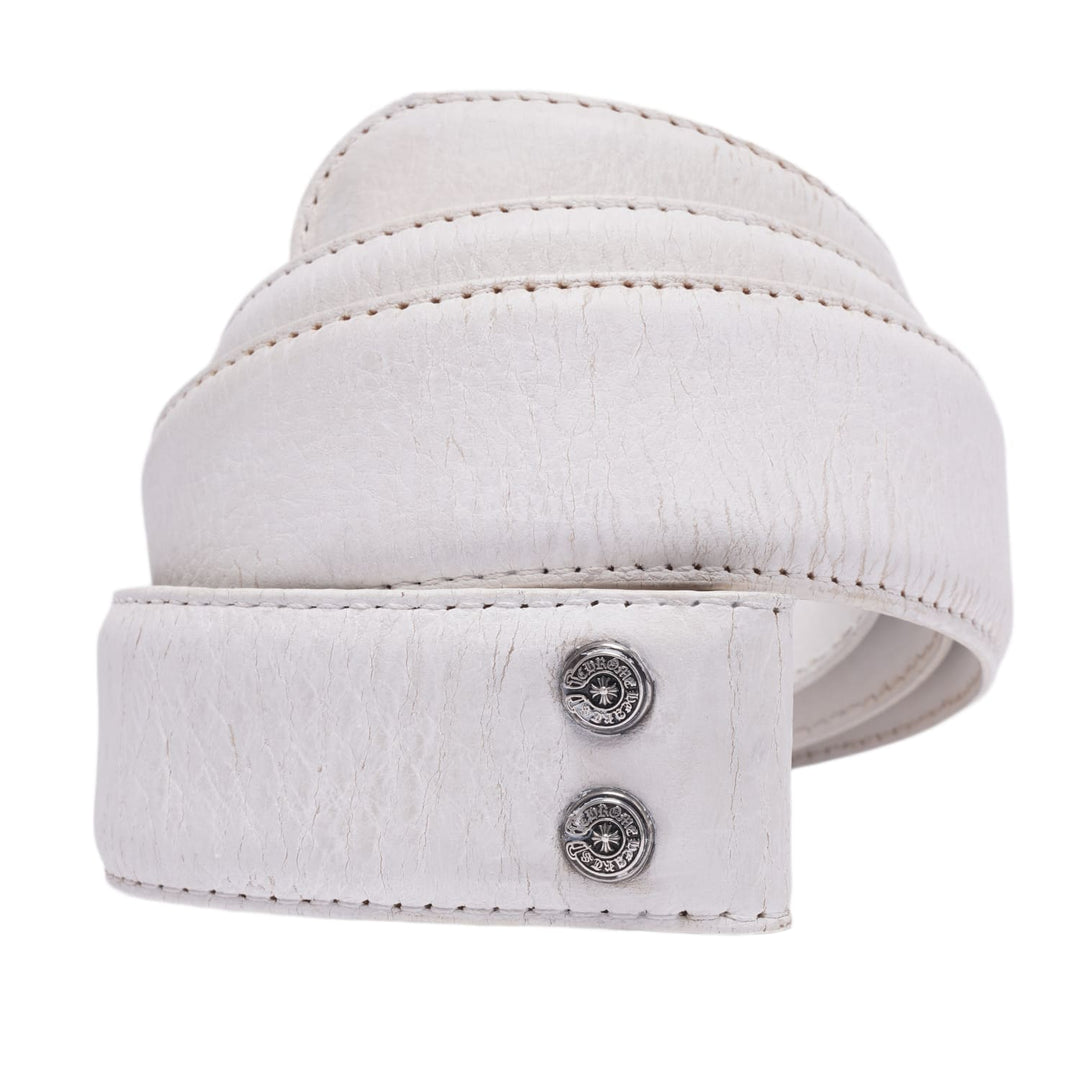 CHROME HEARTS 'WHITE' LEATHER BELT STRAP