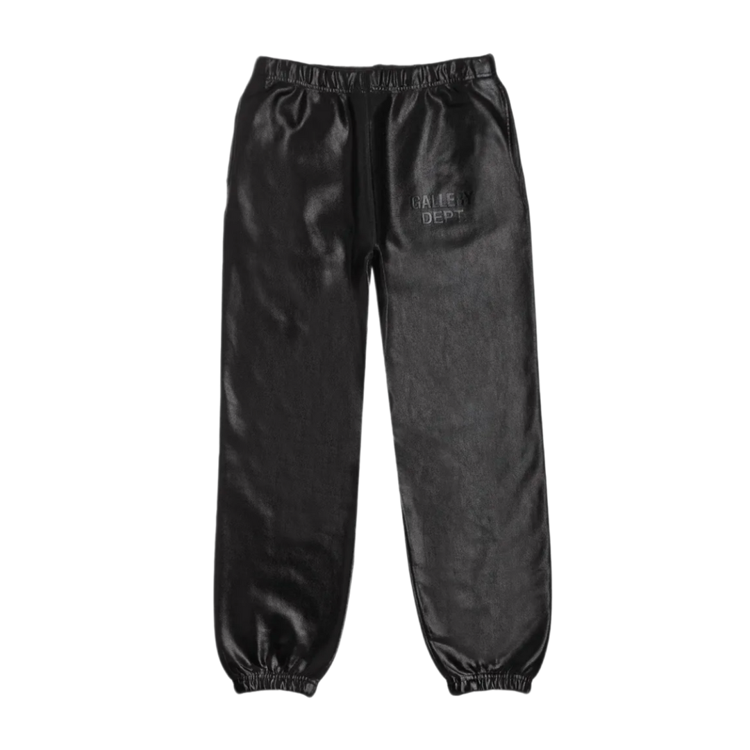 GALLERY DEPT. 'BLACK LOGO' WAXED SWEATPANTS
