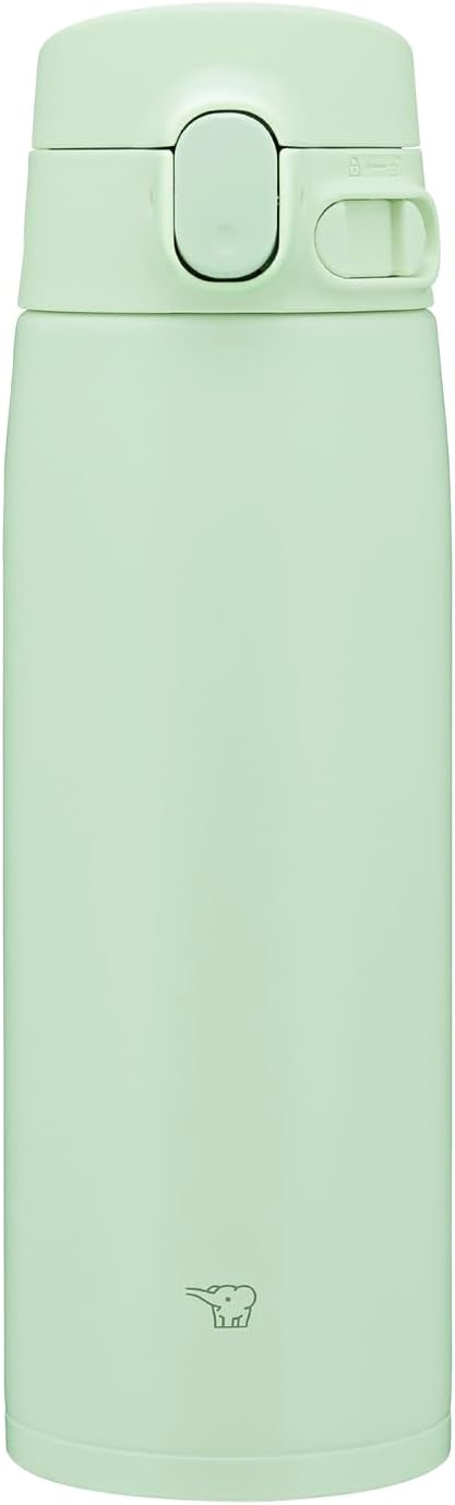 Zojirushi Large Capacity Water Bottle, 600ml (20.3 fl oz), [Selectable Size], Easy to Clean, Seamless Straw, 3-Piece Wash, Sports Drink OK, Keeps Hot and Cold, One-Touch, Pistachio Green SM-VB60-GM