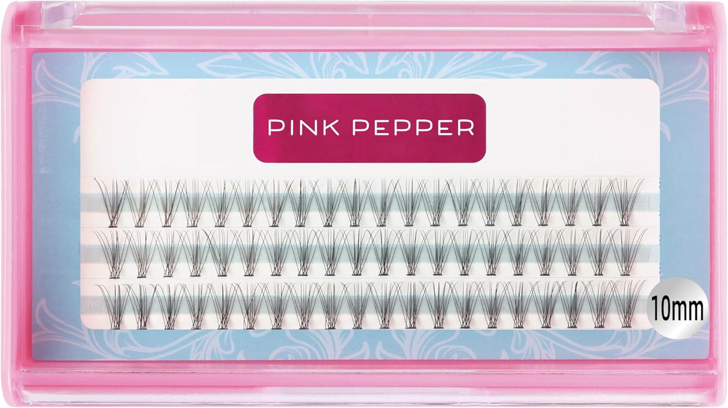 PINK PEPPER Self Eyelash Extensions, For Partial Tsukema Parts, DIY, Matsueku, Flare, 10 Bundles (0.4 inches (10 mm)