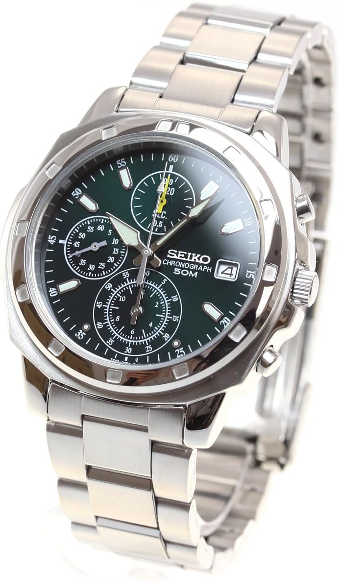 Seiko SND411PC Men's Wristwatch, Genuine International Model, Green