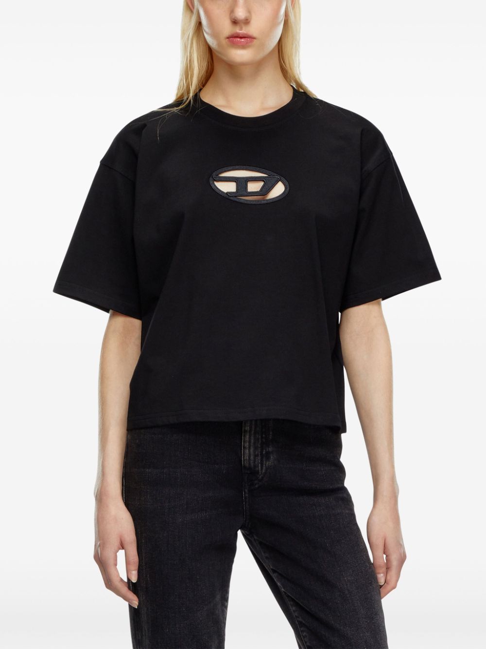Diesel ディーゼルTバックスクロップコットンTシャツ - Image 1