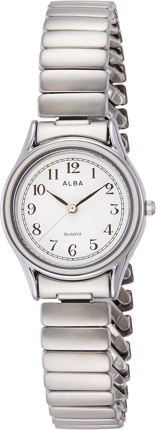 Seiko AQHK439 Women's Alba Quartz Watch Pear Watch, Silver, Dial color - white, watch