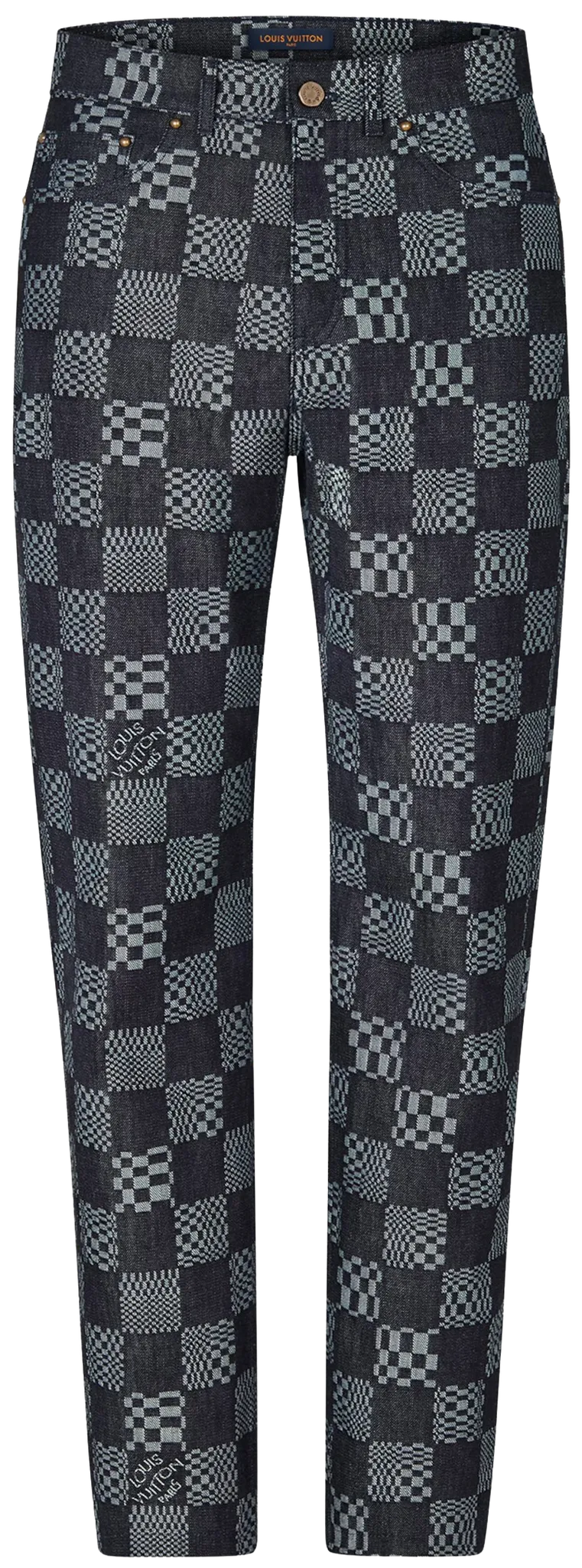 LOUIS VUITTON 'DISTORTED' DAMIER JEANS