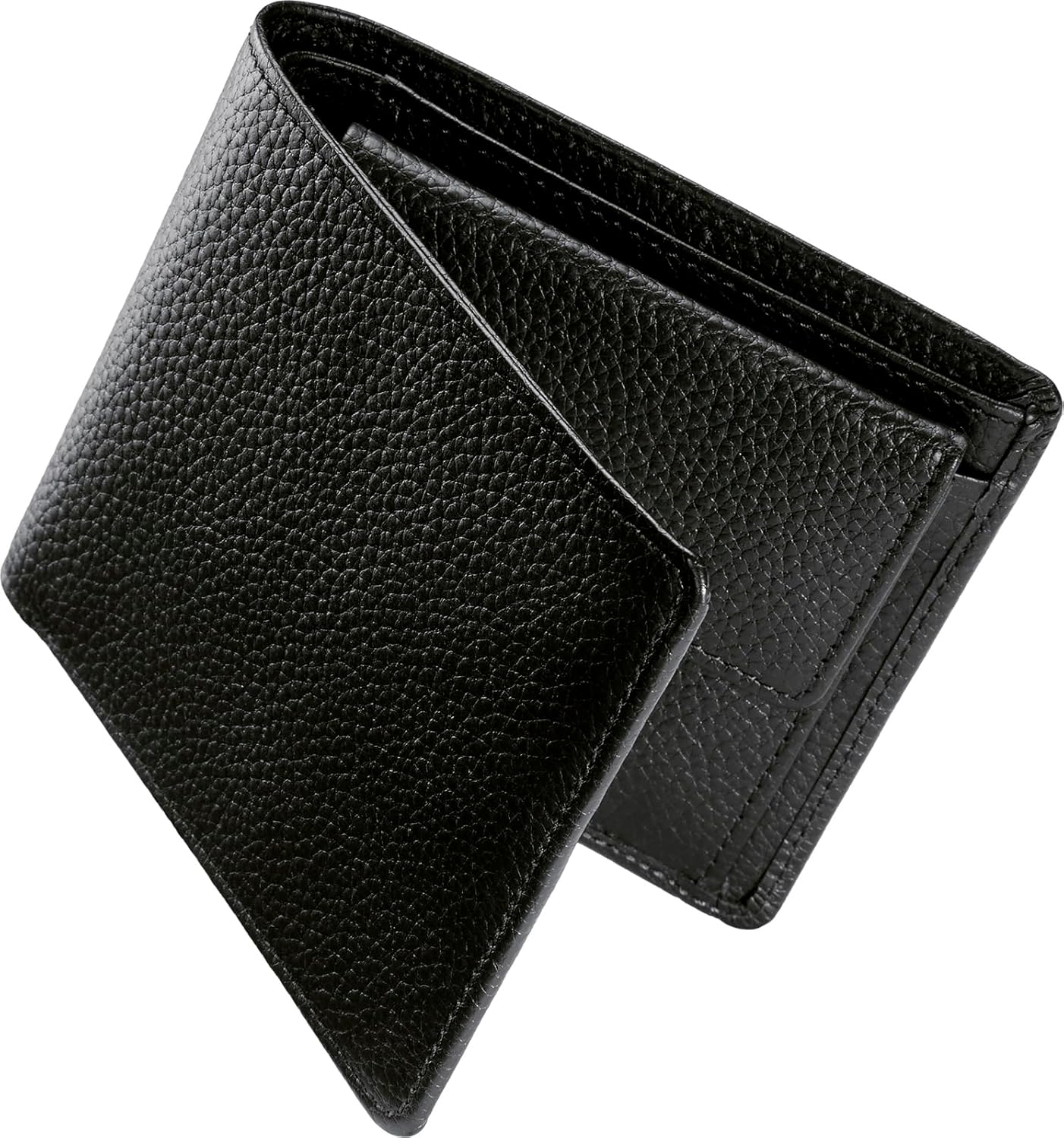 Tokyo amachi Koubou Bi-Fold Wallet, Genuine Leather, Made in Japan, Large Capacity, Bifold Card, Men's, Made in Japan, Grain Leather, Gift Box Included, Black