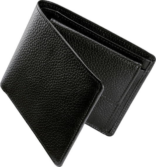 Tokyo amachi Koubou Bi-Fold Wallet, Genuine Leather, Made in Japan, Large Capacity, Bifold Card, Men's, Made in Japan, Grain Leather, Gift Box Included, Black
