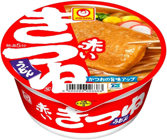 Maru-chan Red Kitsune Udon Noodles (3.4 oz (96 g) x 12 Pieces / Case Sold ), Cup Noodles (With Age/Kanto Style Soup), Cup Udon Noodles, Buy Boxed, Oriental Suisan