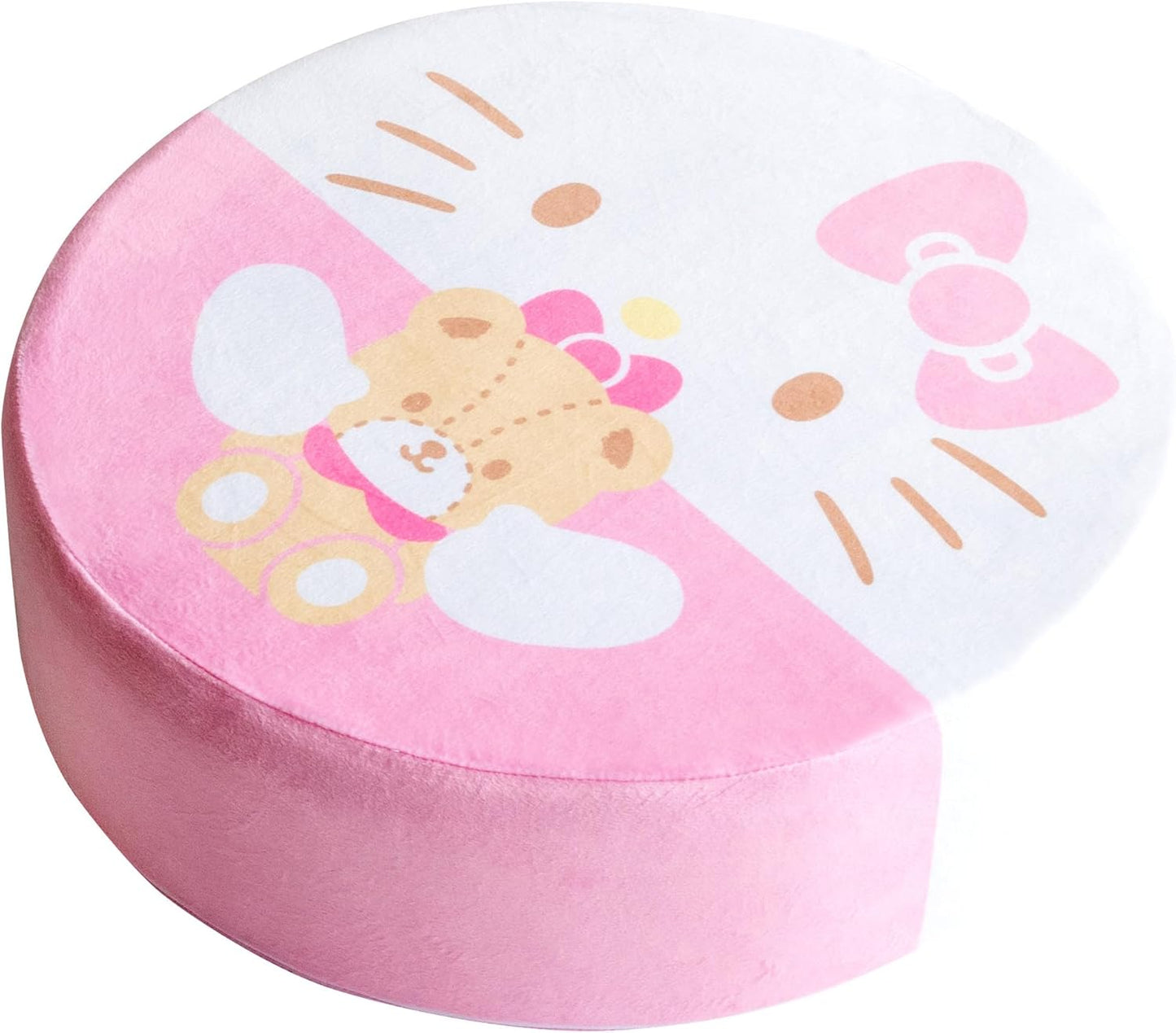 Miyatake Seisakusho CN-S400 Hello Kitty Living Cushion Sanrio Cute Extra Thick Cushion Diameter 15.7 x Height 4.7 inches (40 cm) x Height 4.7 inches (12 cm)