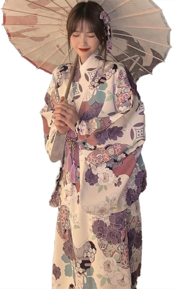 REENEW Kimono Yukata Set, 4 Set, Beginner, Full Set, Washable, Kimono Set, Retro, Training, Beginners, Beginners, Dressing Classroom, Kimono Debut, Beginner, Together, Going Out, Cute, Beautiful