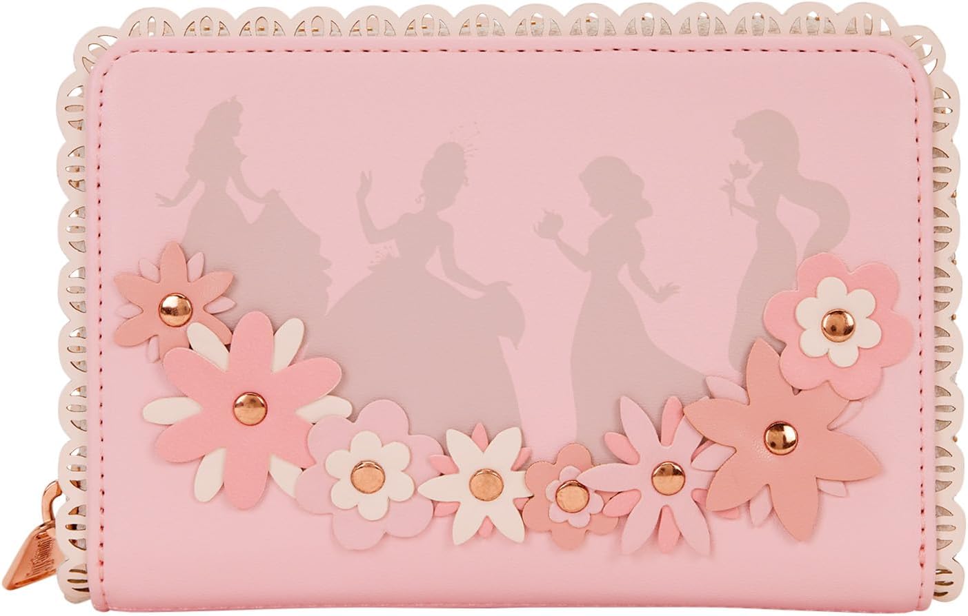 Loungefly Disney Princess - Cartera con cremallera alrededor de vidrieras