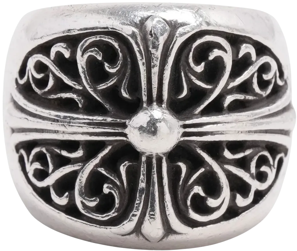 CHROME HEARTS 'OVAL' LARGE CROSS RING