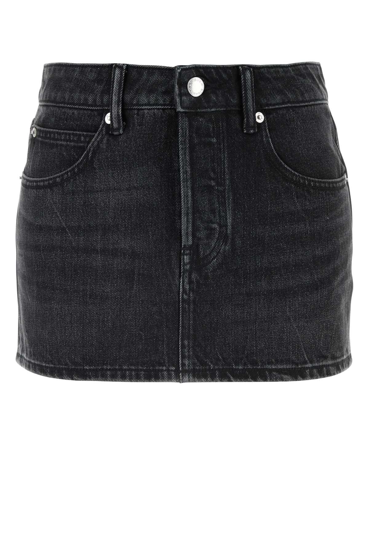 Alexander Wang アレクサンダー・ワン・ダーク・グレー・デニム・ミニ・スカート - Image 1