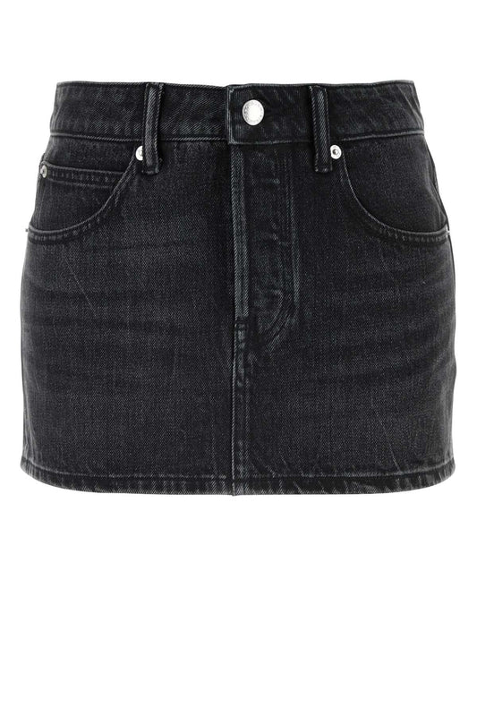 Alexander Wang アレクサンダー・ワン・ダーク・グレー・デニム・ミニ・スカート - Image 1