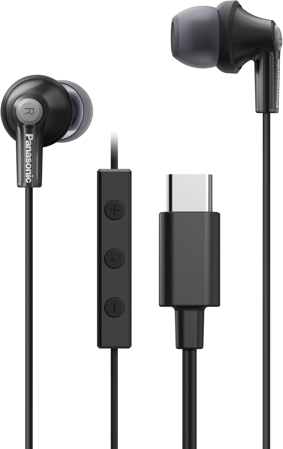 Panasonic RP-HJE150C-K In-Ear Earphones, Wired with Microphone, Type-C Black