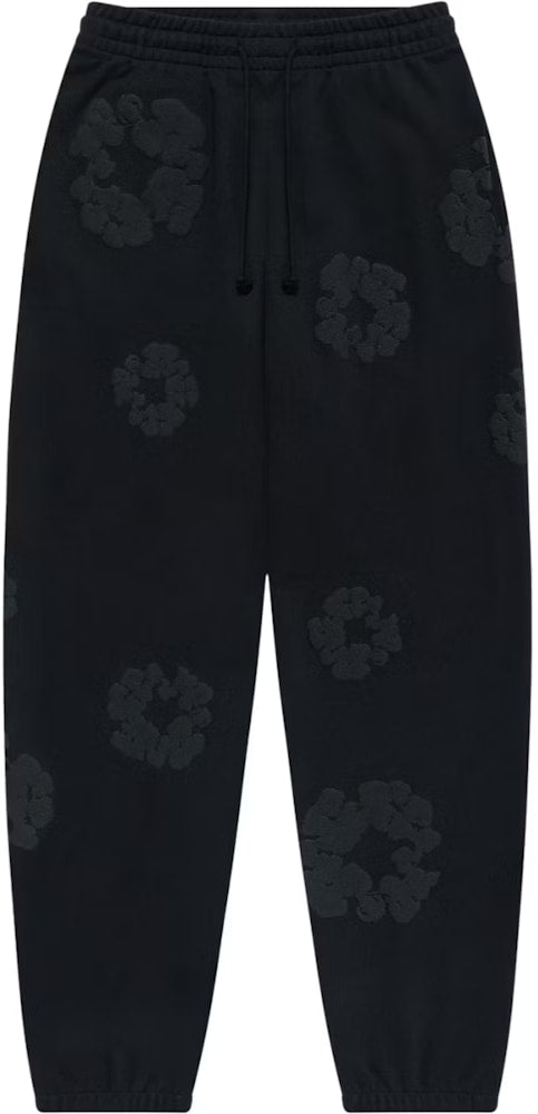 DENIM TEARS COTTON WREATH SWEATPANTS BLACK MONOCHROME