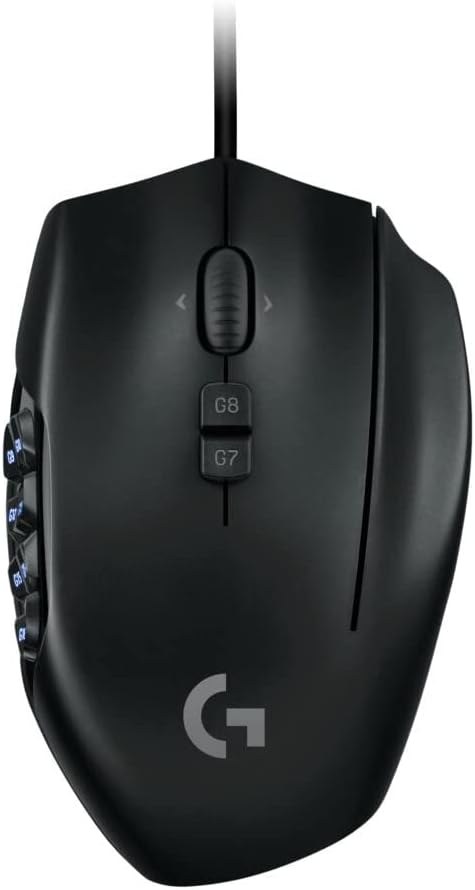 Logicool G G600t Gaming Mouse, Wired Gaming Mouse, USB Connection, LIGHTSYNC, RGB MMO, For Gaming, Multi-Buttons, 20 Program Buttons, PC Windows, Mac, Black, PC Window, Mac, Domestic Authentic