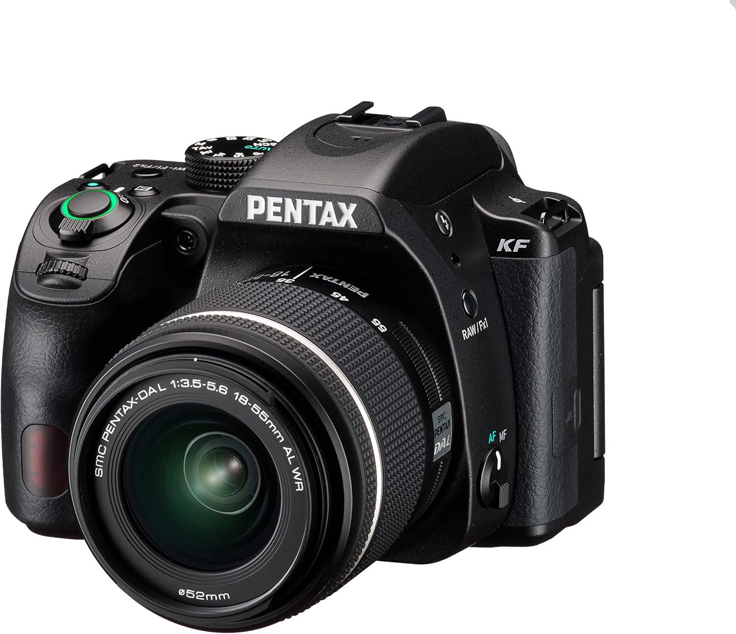 Pentax KF Lens Kit [DAL18-55mm WR] Black APS-C Digital SLR Camera, 100% Viewing Ratio, Optical Viewfinder, 24.24 Megapixels, Internal Image Stabilization Mechanism, Water and Dust Resistant,