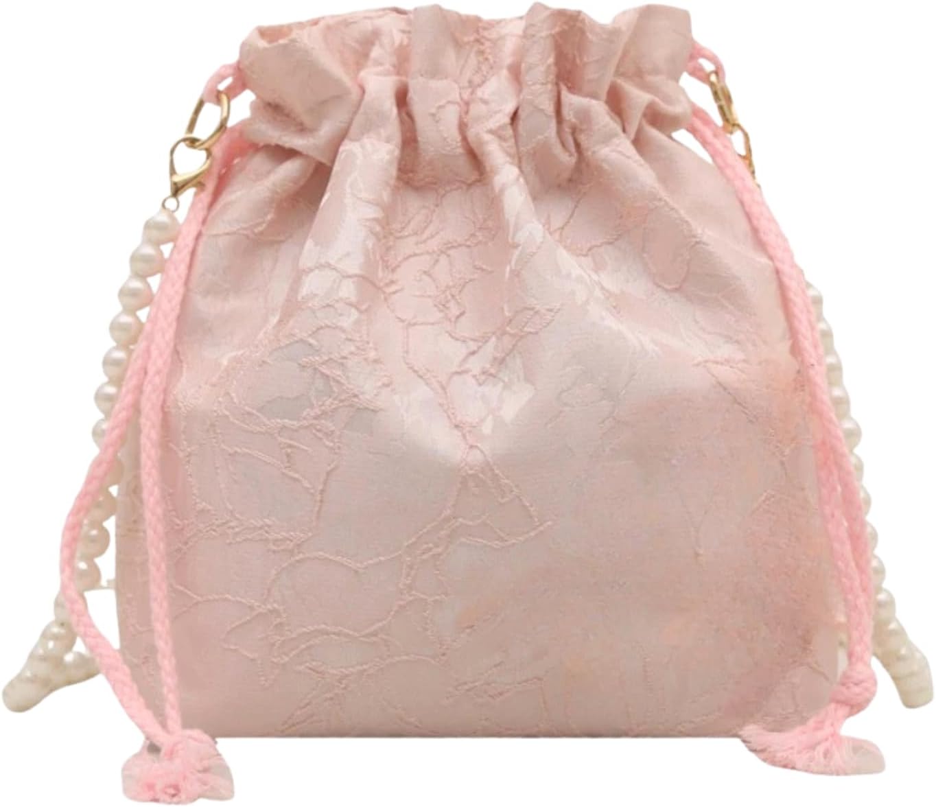 Harzio Yukata Bag, Shoulder Hakama, Drawstring Bag, Yukata, Drawstring Bag, Women's, Shoulder Bag, Pouch, Small, Mini, Yukata, Accessories, Festivals, Bags, Pearl, Chain, Stylish, Cute, Fashionable