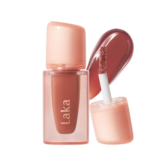 Laka Jelling Nude Gloss Mini, 1.9g/0.07oz, Aceite labial hidratante traslúcido sin manchas, no pegajoso, brillo nutritivo para un aspecto fresco y brillante, vegano, maquillaje de belleza limpia