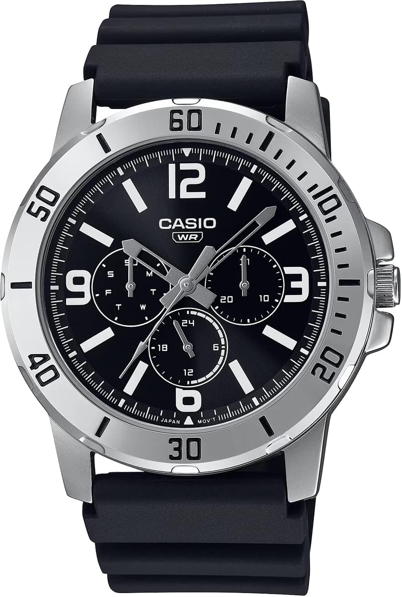 Casio MTP-VD300 Series Standard Quartz Men's Watch, Black Urethane Band MTP-VD300-1B