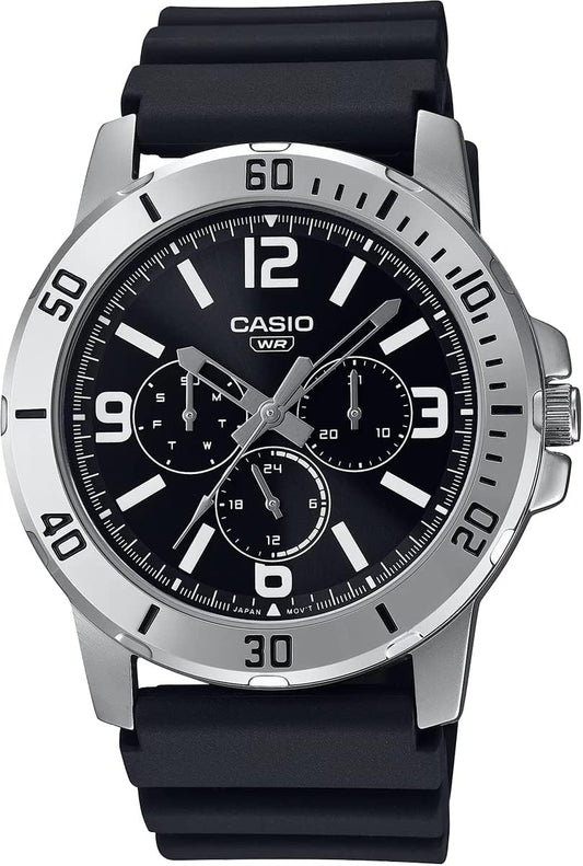 Casio MTP-VD300 Series Standard Quartz Men's Watch, Black Urethane Band MTP-VD300-1B