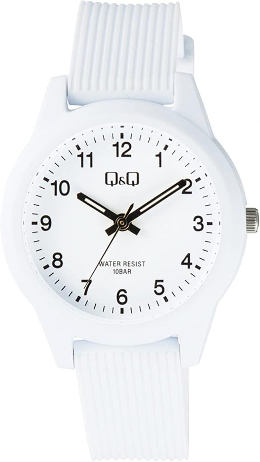 CITIZEN Q&Q Analog Color Watch, Waterproof, Urethane Strap, white