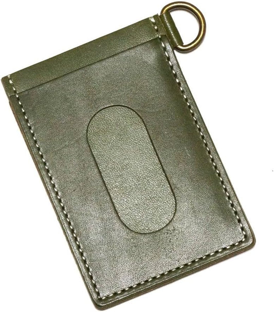 TOCHIGI LEATHER Pass Case, Commuter Pass Case, Tochigi Leather, Natural Leather Specifications, Slime Leather, Made in Japan, green