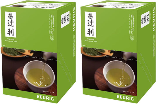 KEURIG K-CUP Tsujiri Uji Matcha Green Tea with 24 Cups (3 g x 12 Pieces x 2 Boxes)