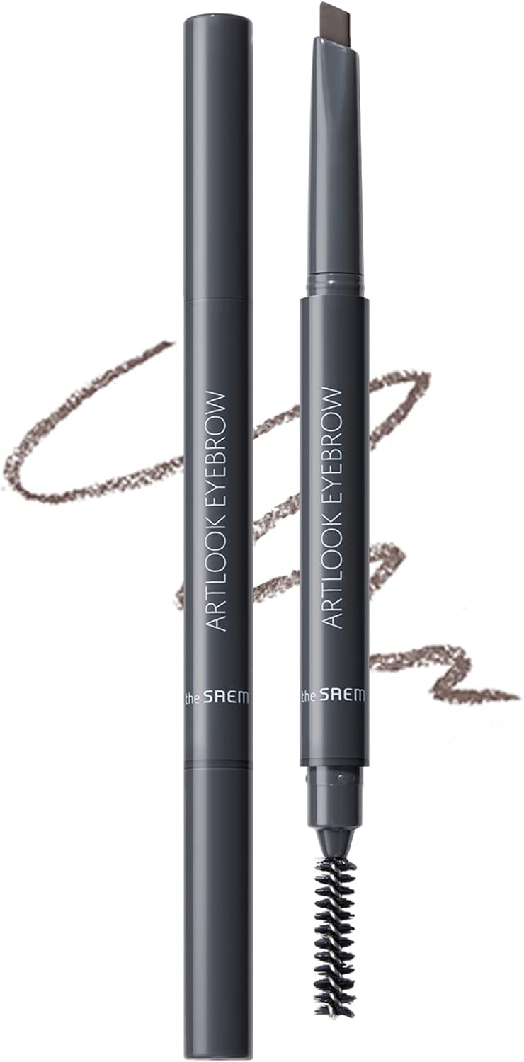 The Saem Japan Official Art Look Eyebrow 02 Deep Brown 0466 2-Way Eyebrow Pencil