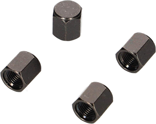 Amon 8827 Air Valve Caps, Black-Plated, Pack of 4