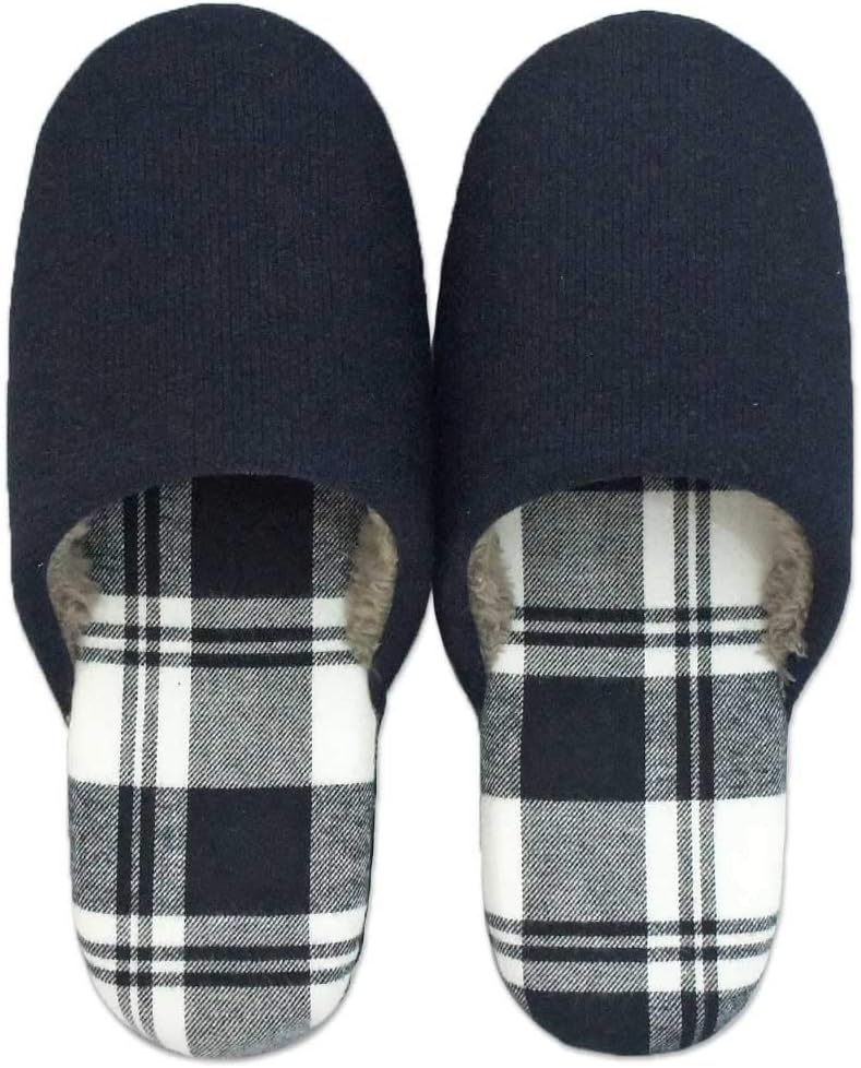 Hakihaki Koubou Slippers by Creo Slippers, Warm, Tweedy Corduroy, Boa Soft Back, F, Size Up to Approx. 9.6 inches (24.5 cm), Made in Japan, Silent, Autumn and Winter, Artisan, navy