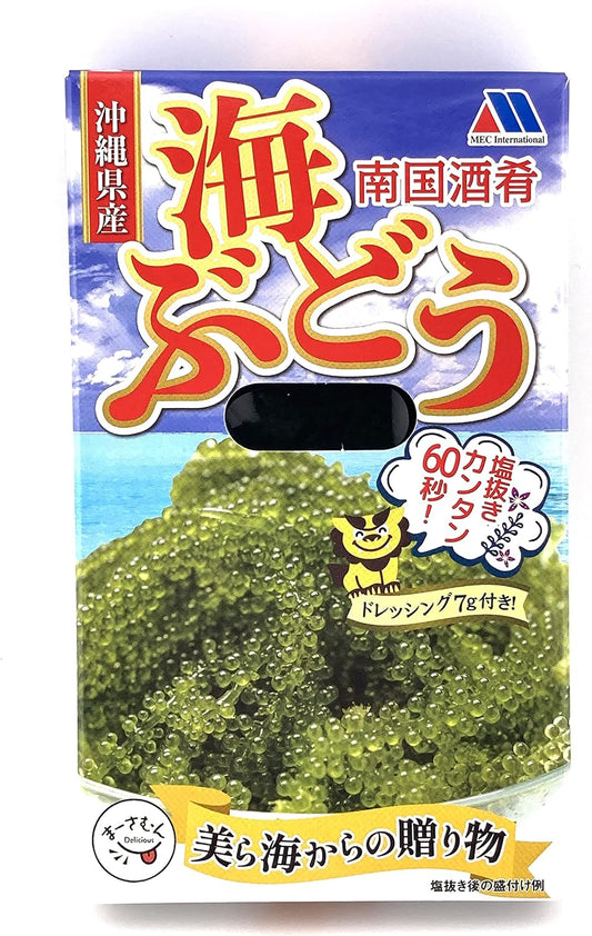 Uchina-Mun, Sea Grapes, Made in Okinawa Prefecture, 1.2 oz (33 g) + Sauce 0.2 oz (7 g) (When returned with water, it will become approximately 1.8 oz (50 g) per Okinawa Souvenir, 1 Box
